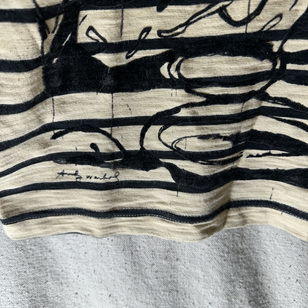 Warhol Factory X Levi’s Premium  Striped Graphic Tee Rare - Picture 4 of 5